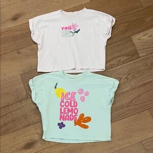 Zara Kids Short Sleeve Tees - Cream and Mint